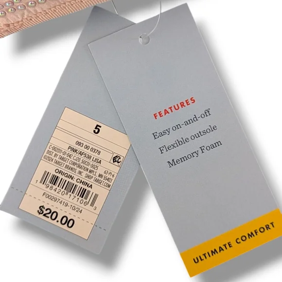 Cat & Jack Pink Dress Shoes with Sparkling Rhinestones Sz 3, 4 & 5 - Picture 8 of 9